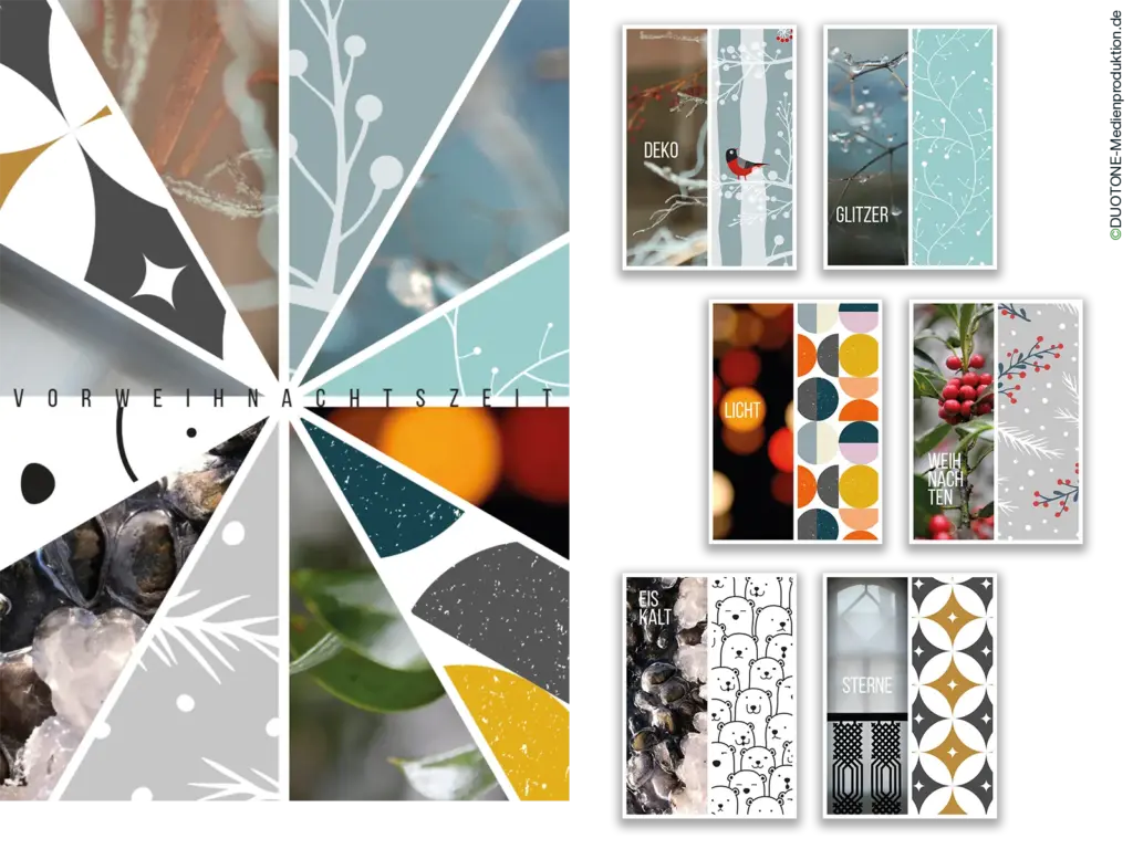 Kartenset für den Advent mit Fotodesign, Kartenkonzept und Printdesign