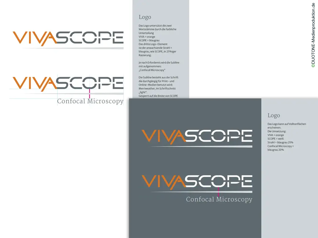 Logoentwicklung und Darstellung eines Brandguides für VivaScope