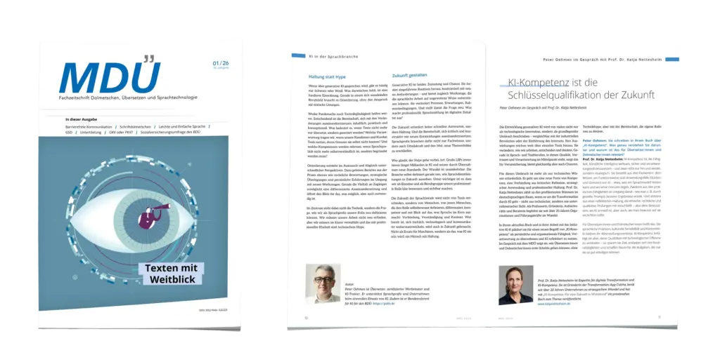 Gestaltung und Design einer Verbandszeitschrift für Dolmetschen und Übersetzung mit klarer Informations- und Textstruktur