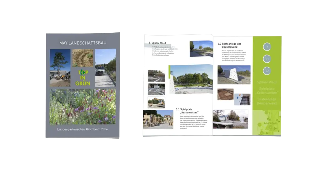 Innenseiten Fachbroschüre zur Landesgartenschau - Fotokonzept, Design, Printproduktion