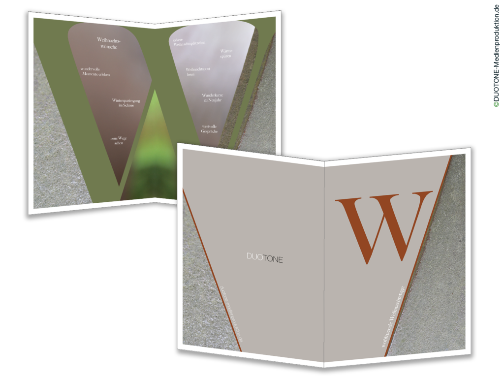 Weihnachts-Klappkarte mit Kartenkonzept, Typografie und Printdesign